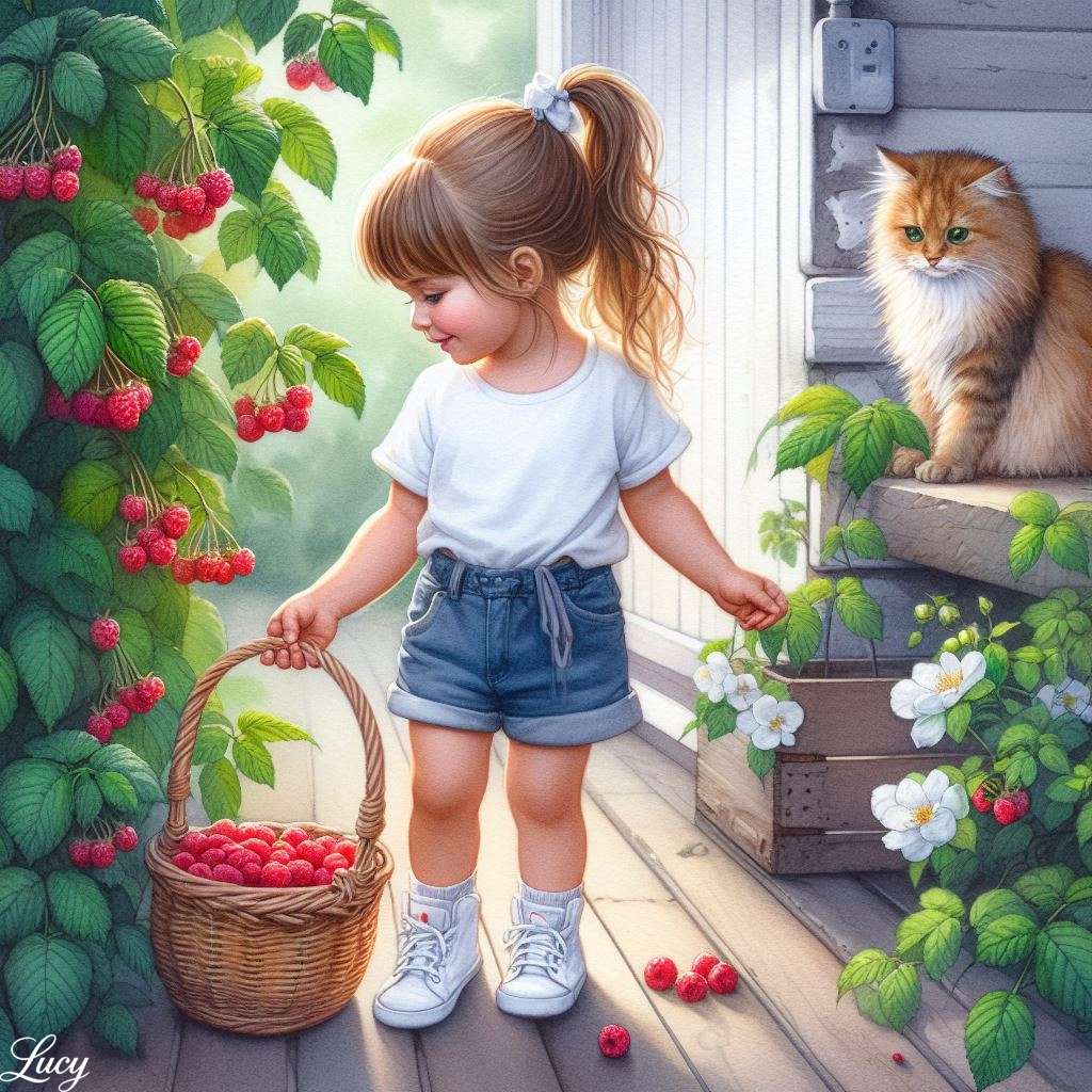 Collecting raspberries jigsaw puzzle online