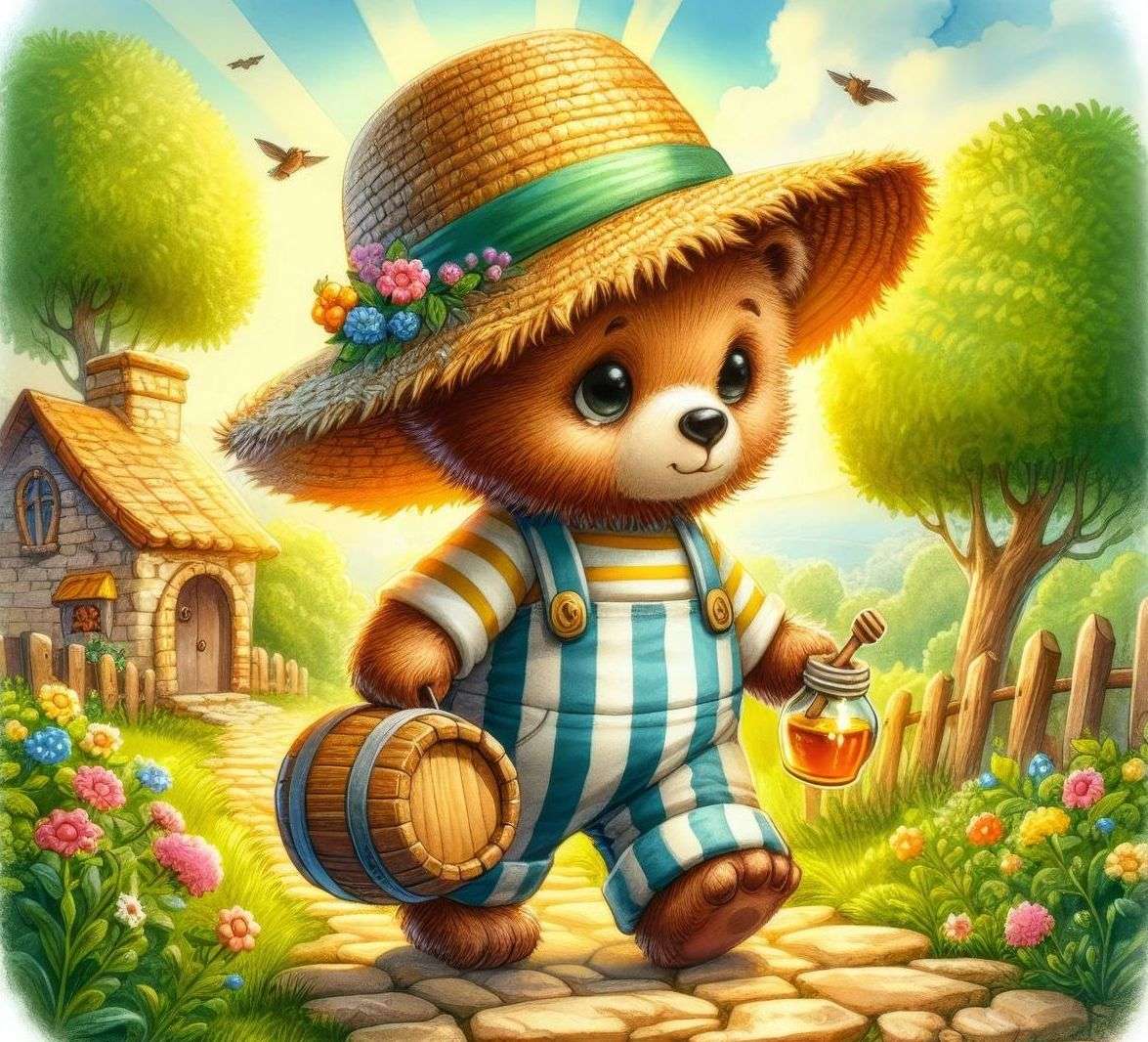 Niedźwiedź pozostawiony na miód puzzle online