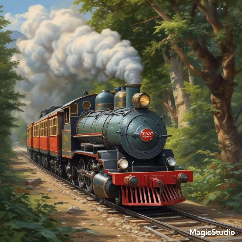 Trein rollen langs de baan online puzzel