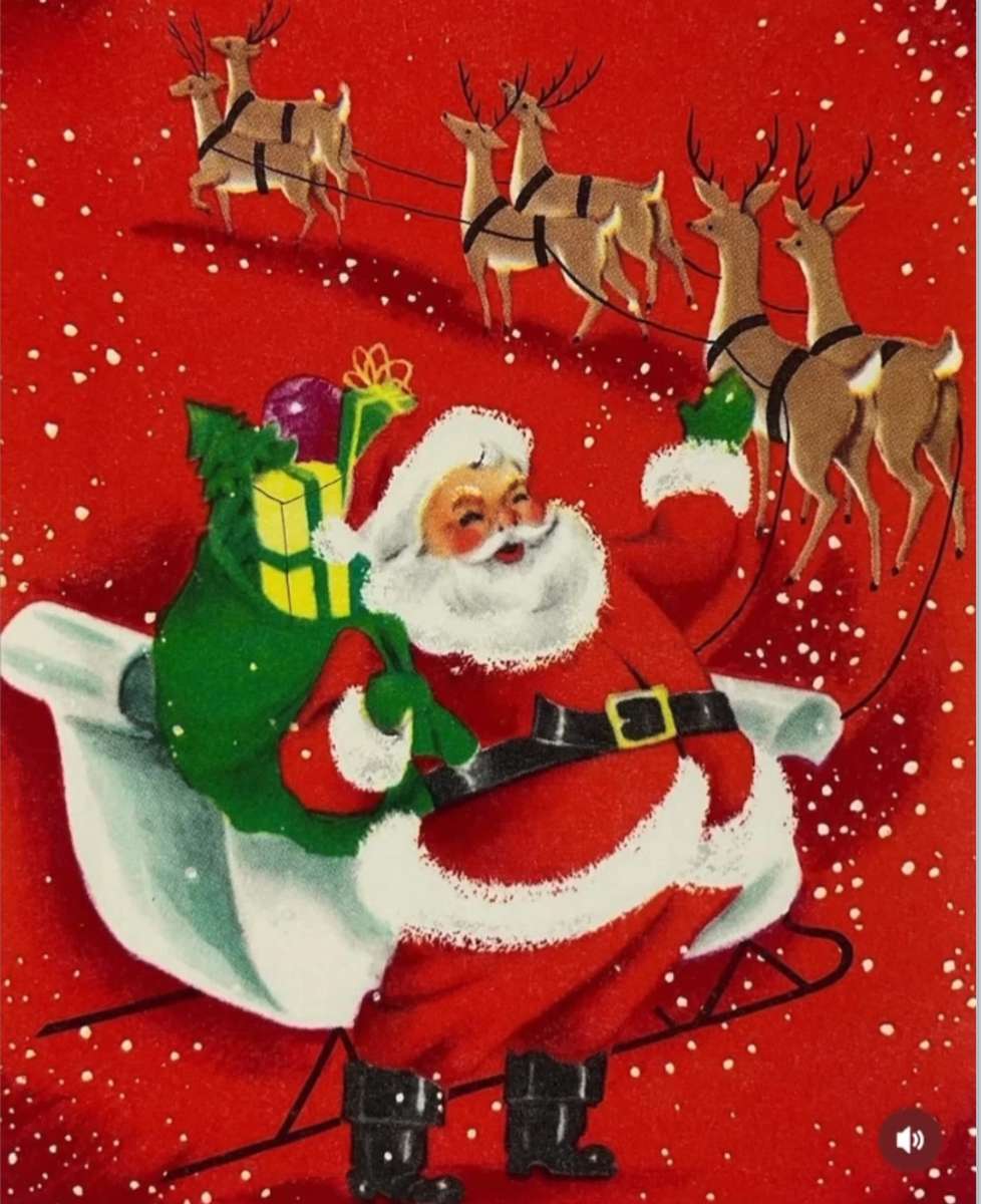 Santa making his rounds to every house. puzzle online