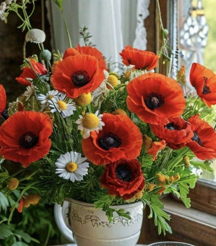 Coquelicots rouges puzzle en ligne
