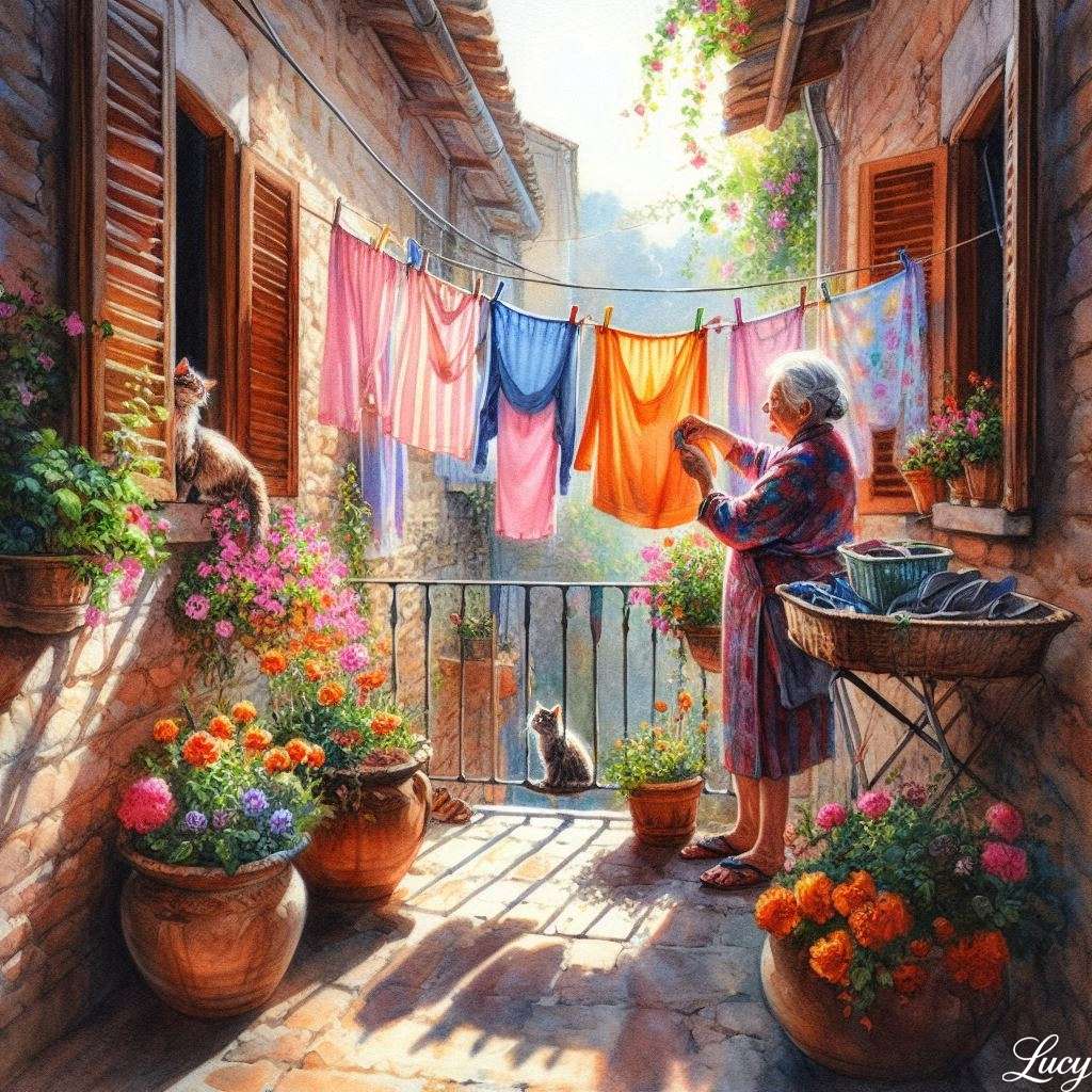 Gentle afternoon on a sunlit balcony jigsaw puzzle online
