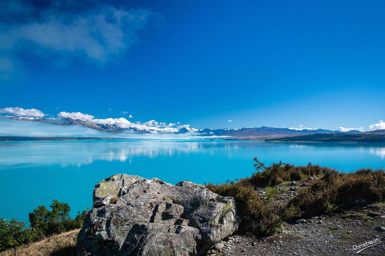 Więcej Pukaki, Nowa Zelandia, Berg. puzzle online