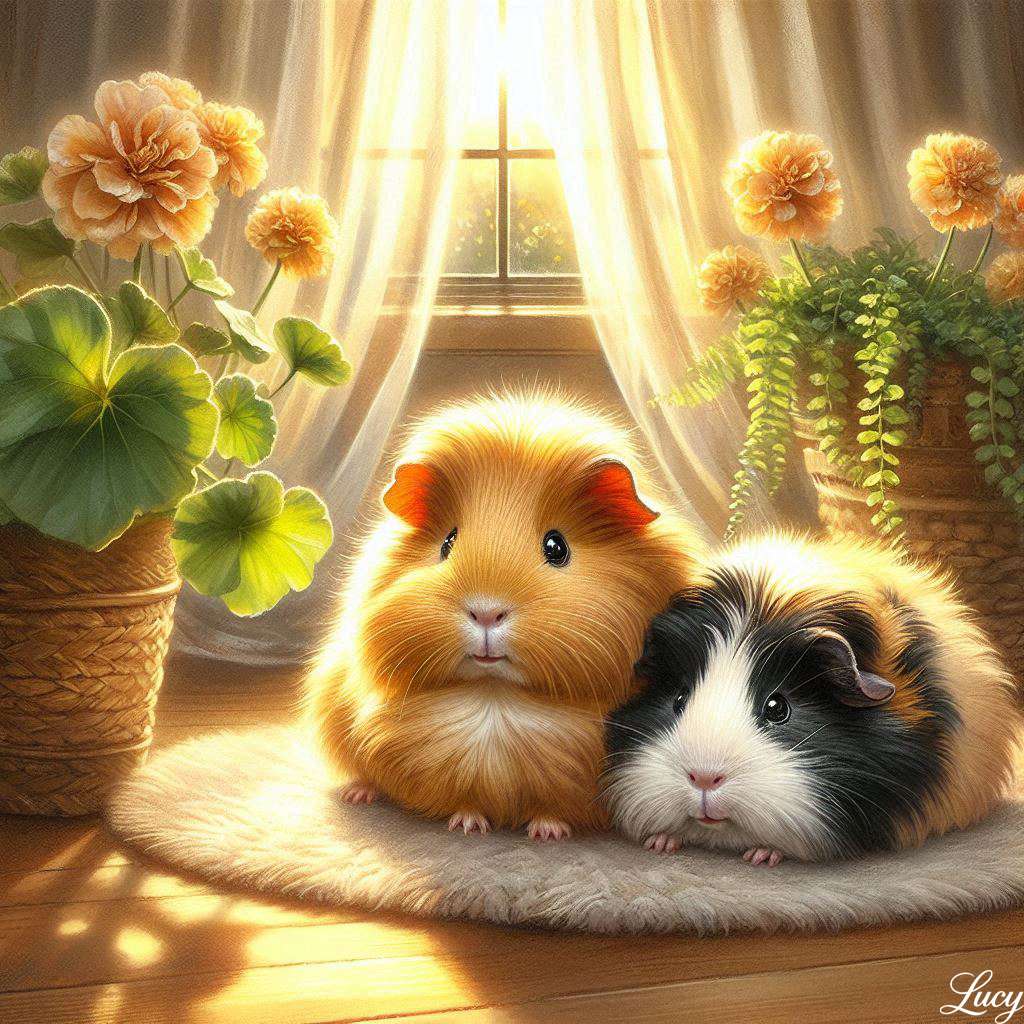 Charmant Guineapigs Cuddle ensemble puzzle en ligne