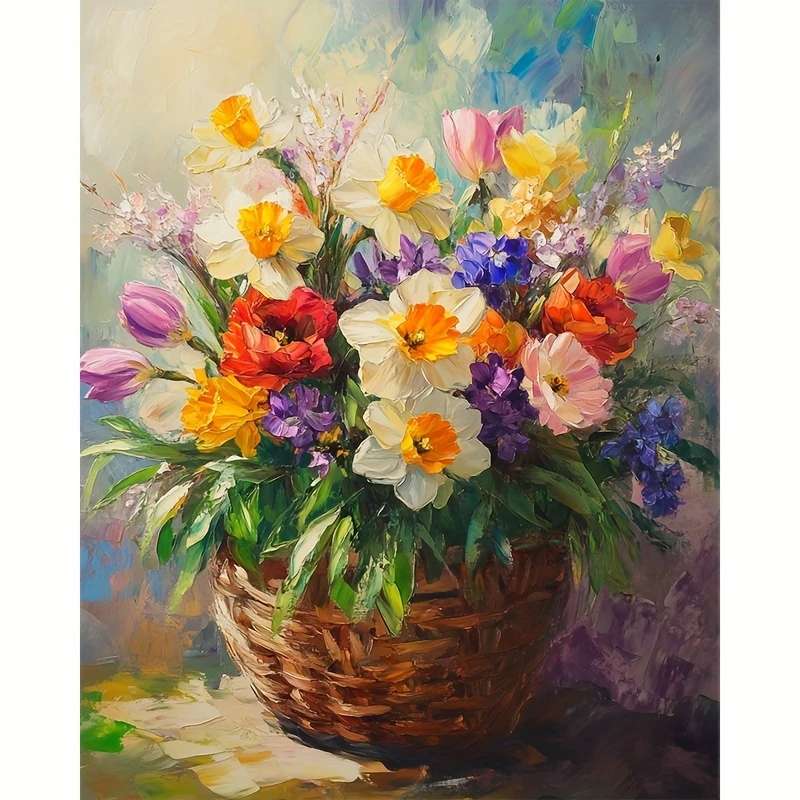 バスケットのナルシッサとチューリップ オンラインパズル