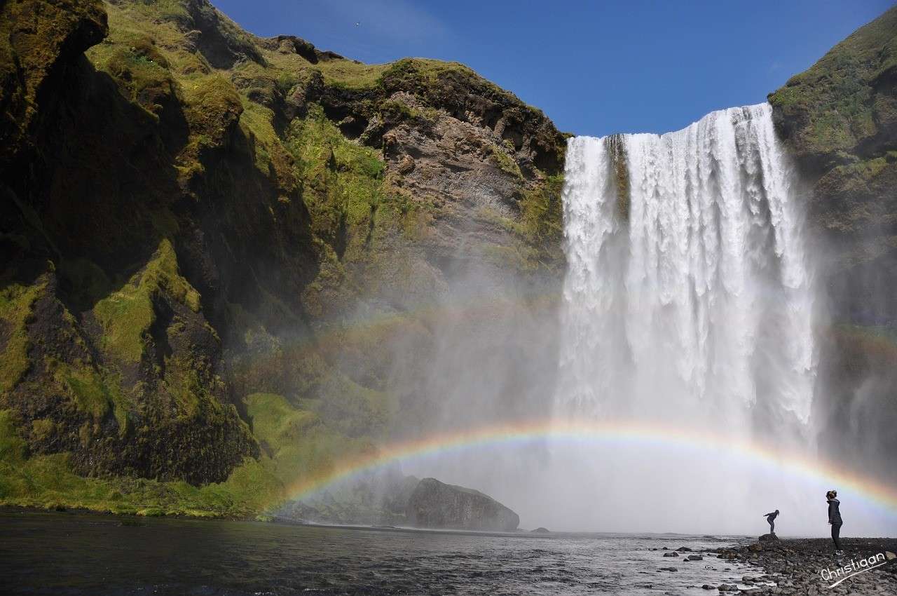 Wodospad, Islandia. puzzle online