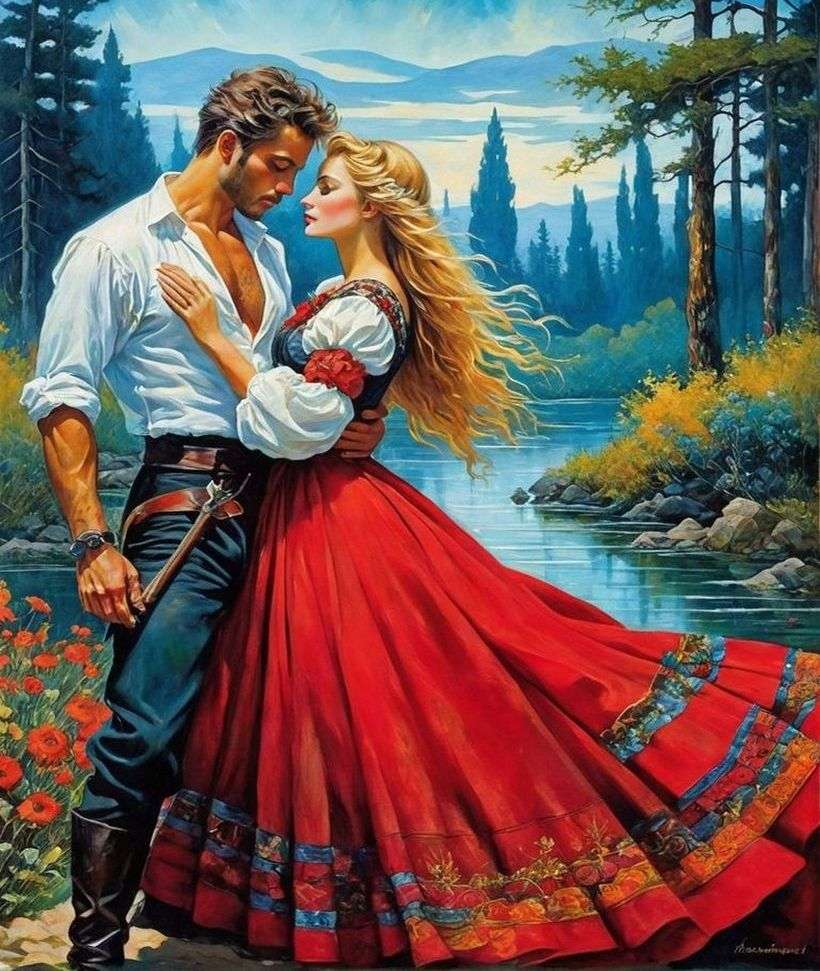 Young beautiful and lovers jigsaw puzzle online