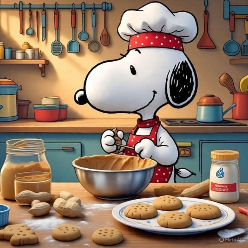 スヌーピーはピーナッツバターの喜びのバッチを調理します オンラインパズル