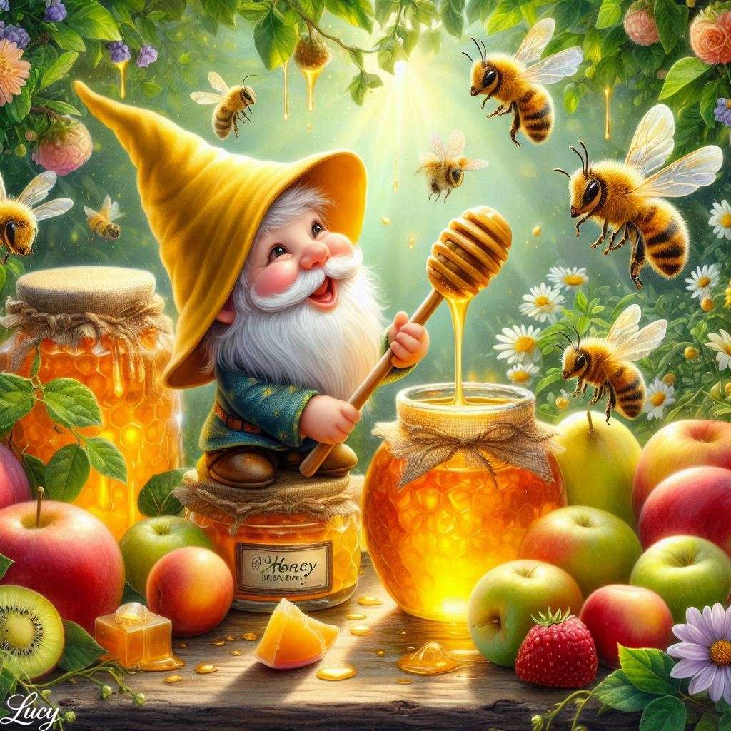 Słoiki złotego miodu puzzle online