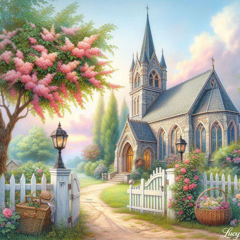 Uroczy kościół w stylu gotyckim puzzle online