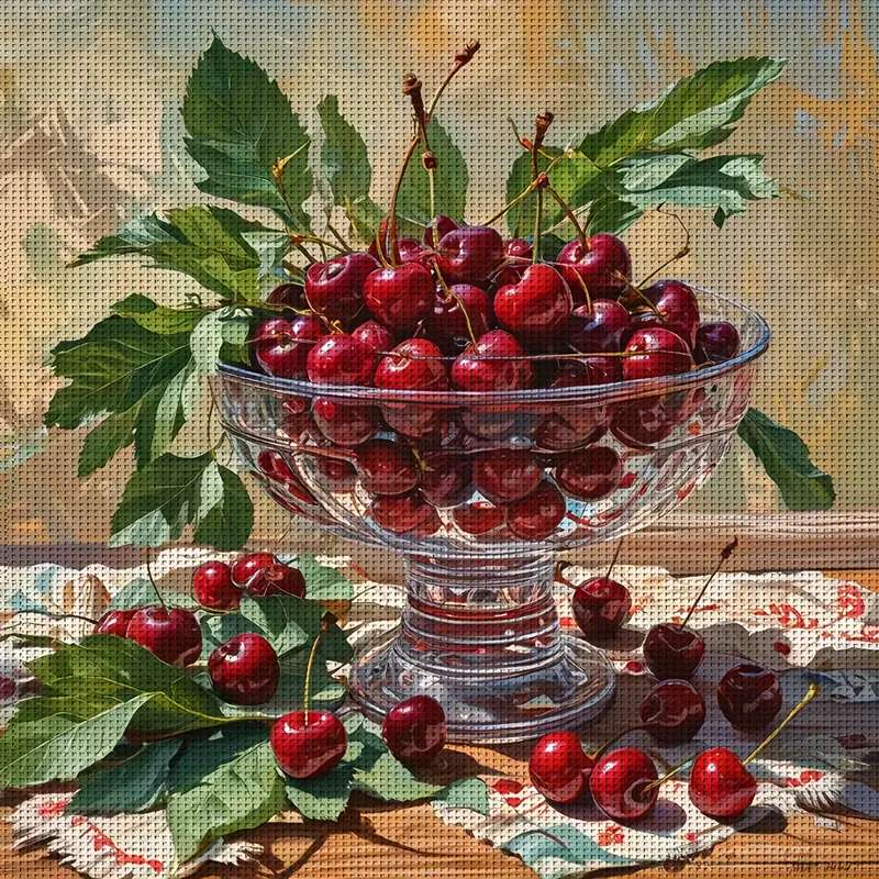 Eine Salatschale voller Kirschen Online-Puzzle