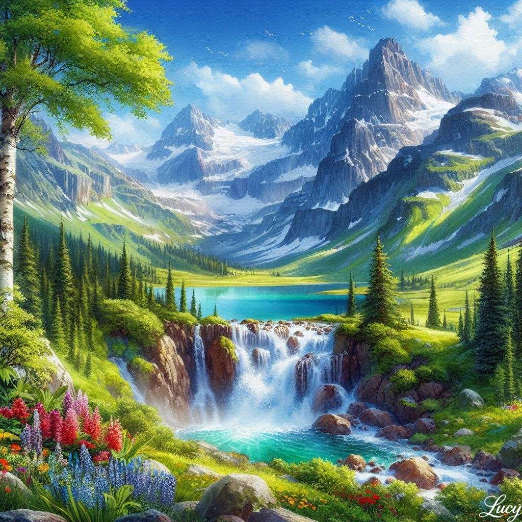 Górski krajobraz puzzle online