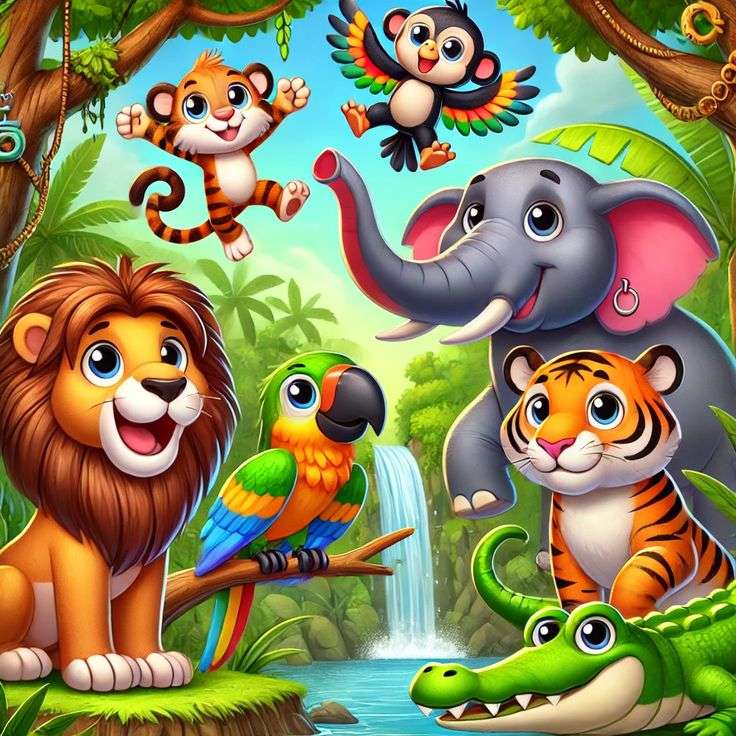 ZWIERZĘTA DŻUNGLI puzzle online