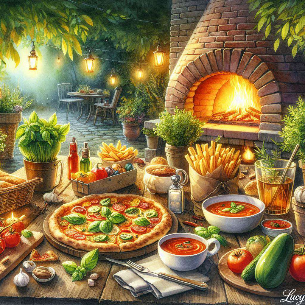 Świeża pizza z bazylią puzzle online