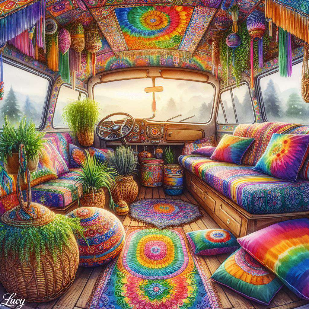 Wnętrze psychodelicznej boków puzzle online