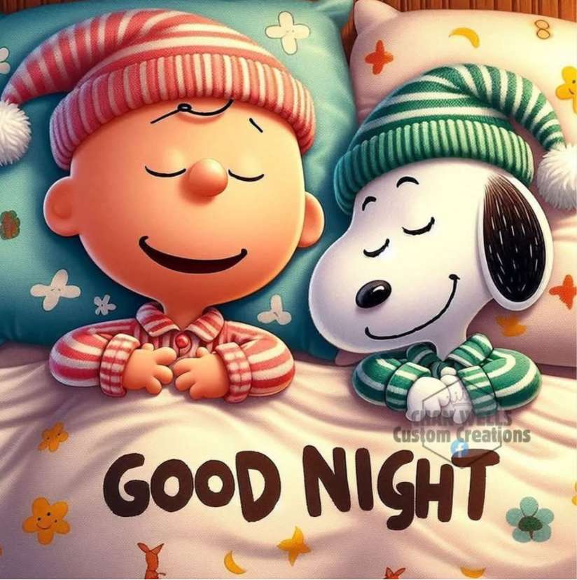 チャックとスヌープは、「おやすみ」と言います。 ジグソーパズルオンライン