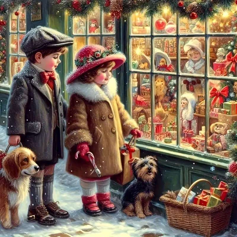 świąteczna wystawa sklepu z zabawkami puzzle online