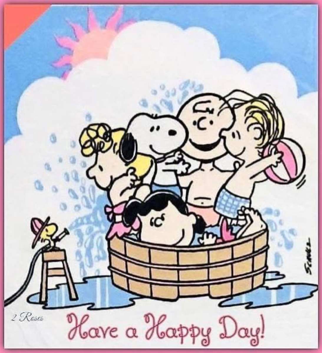 Snoopy i gang mają dzień w basenie puzzle online
