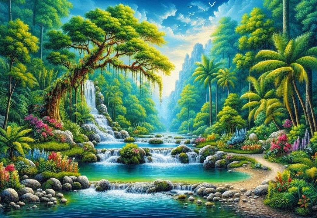 Piękny tropikalny las puzzle online