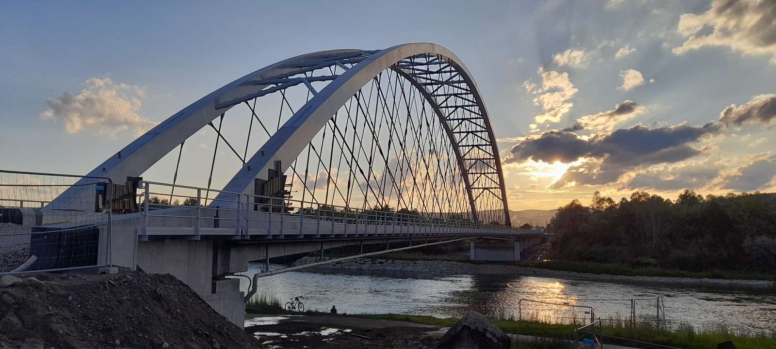 Brücke, Sonnenuntergang Online-Puzzle