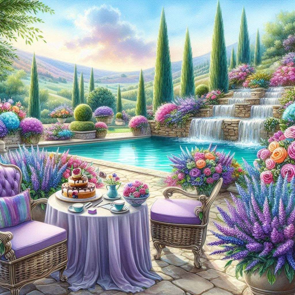 Kaskadowy wodospad basenu puzzle online