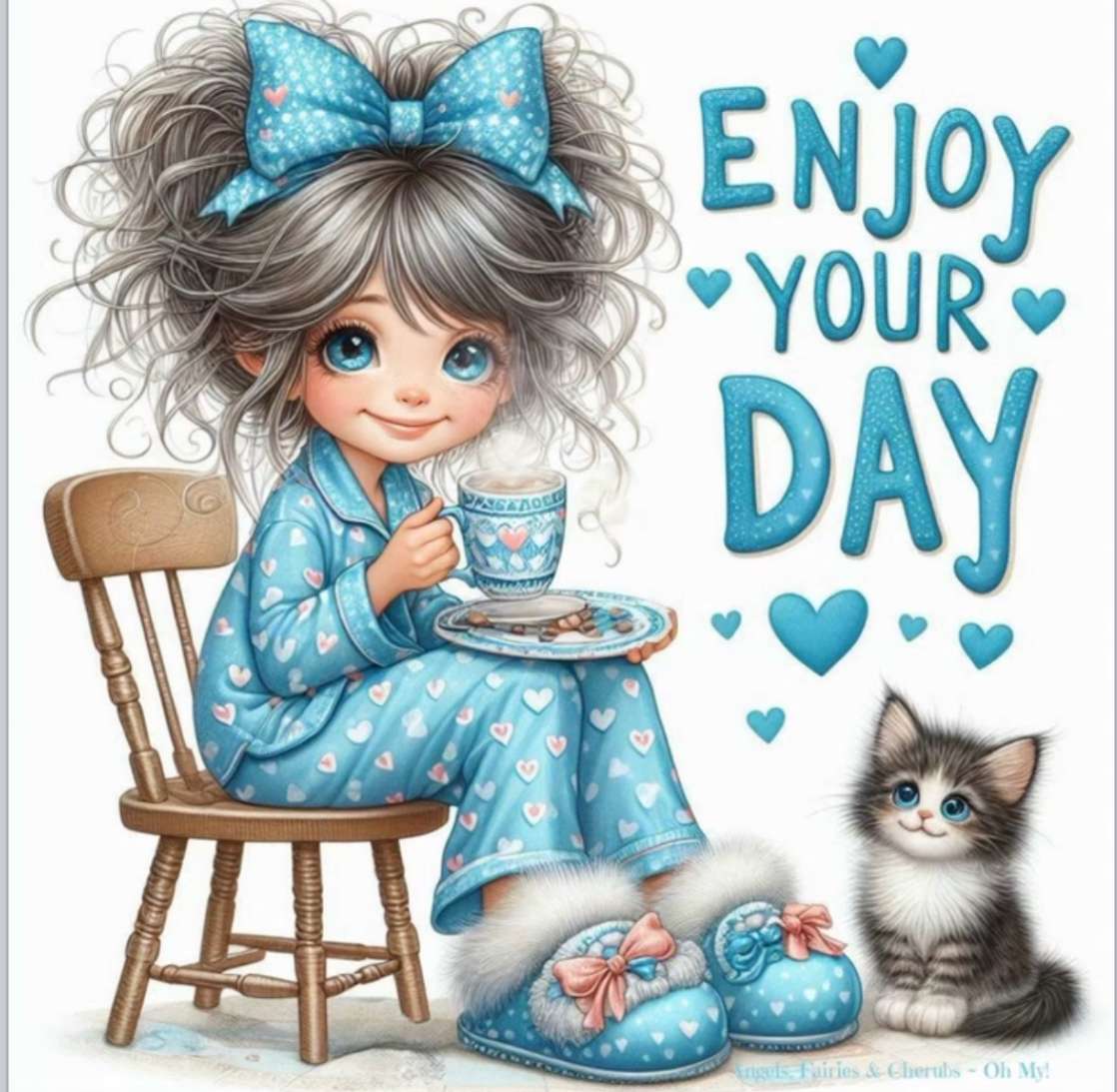 マッチングカップとPJを持つ少女 オンラインパズル