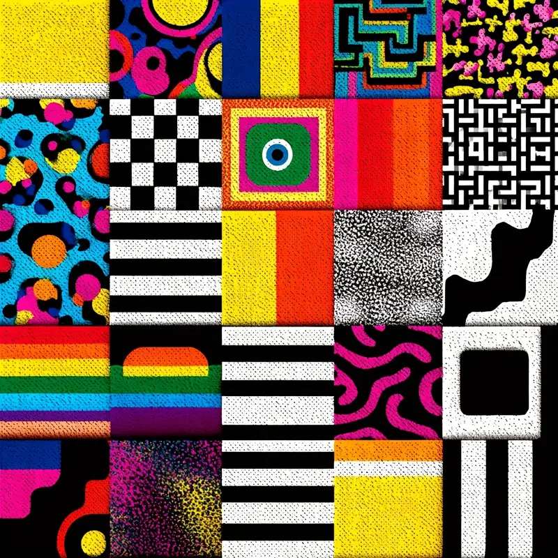 mieszanina wzorów i kolorów puzzle online
