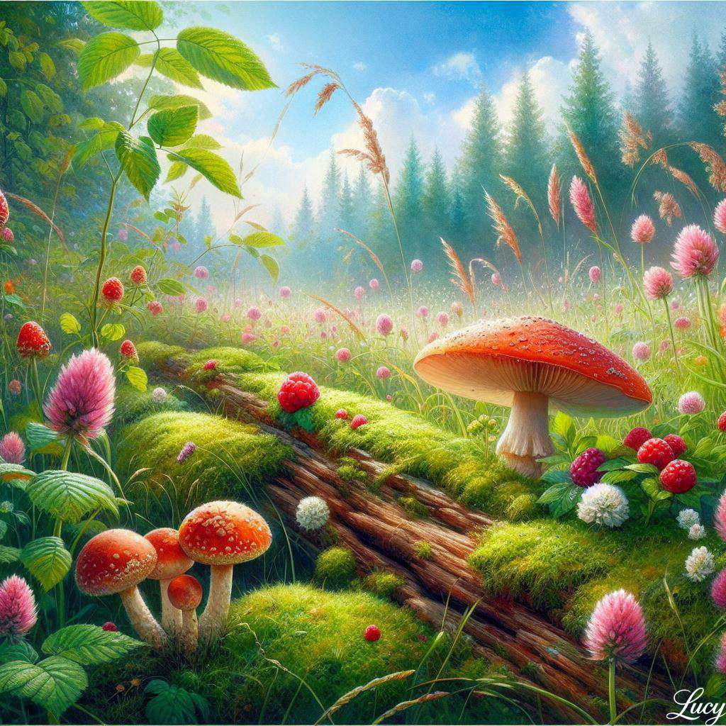 Oczyszczanie lasów kąpane w miękkim świetle puzzle online