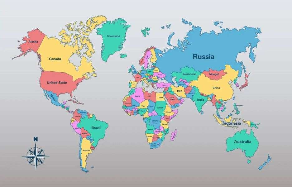 Mapa świata puzzle online