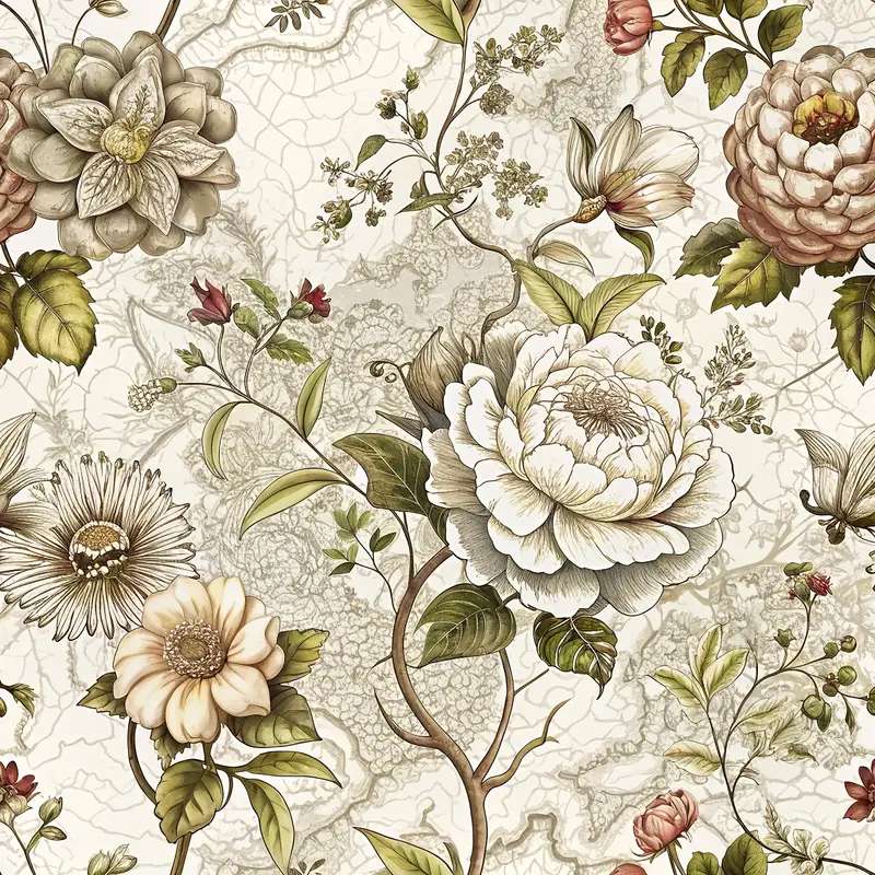 ビンテージの花柄 ジグソーパズルオンライン