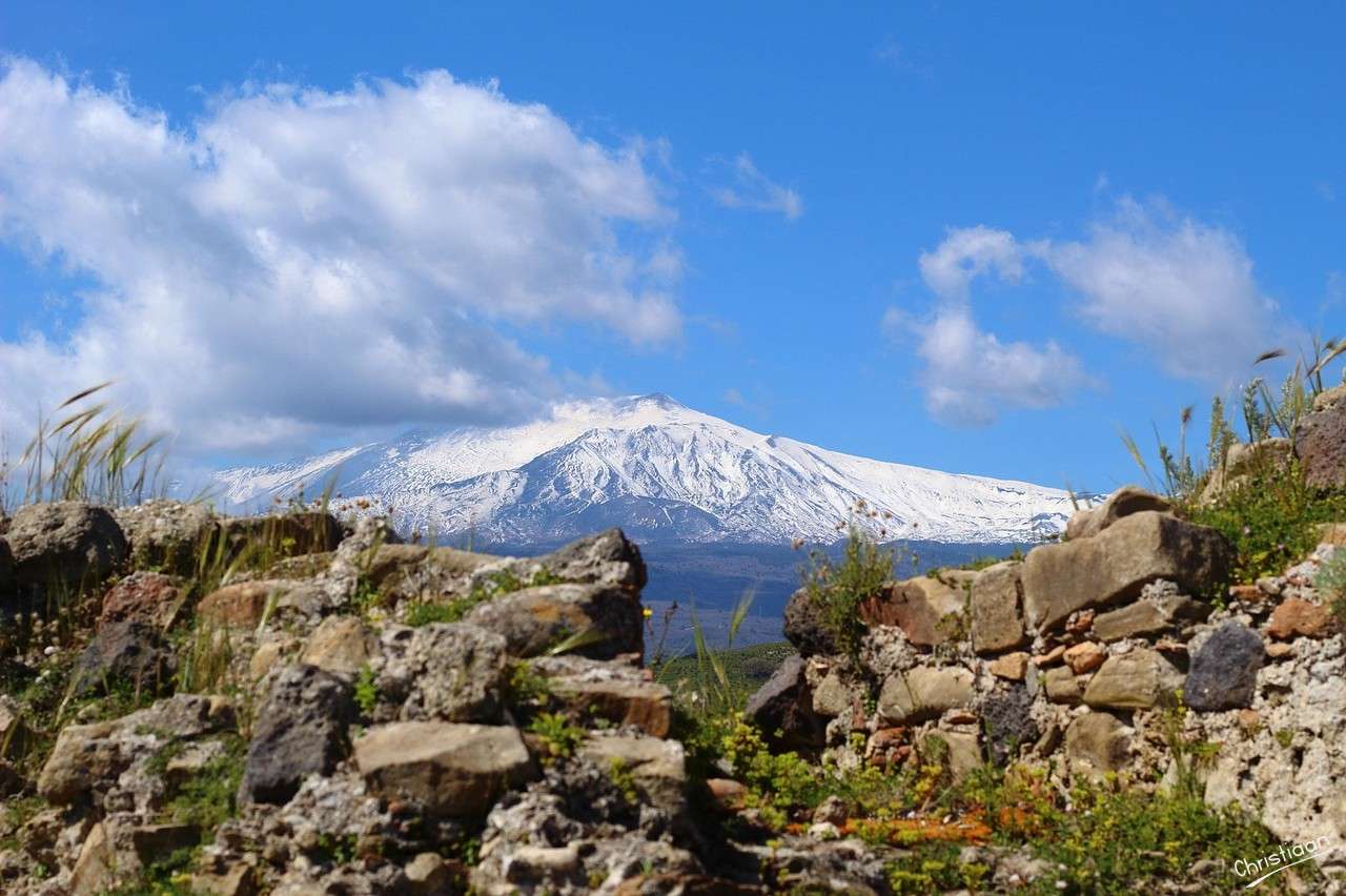 Etna, Szicília, vulkán. kirakós online