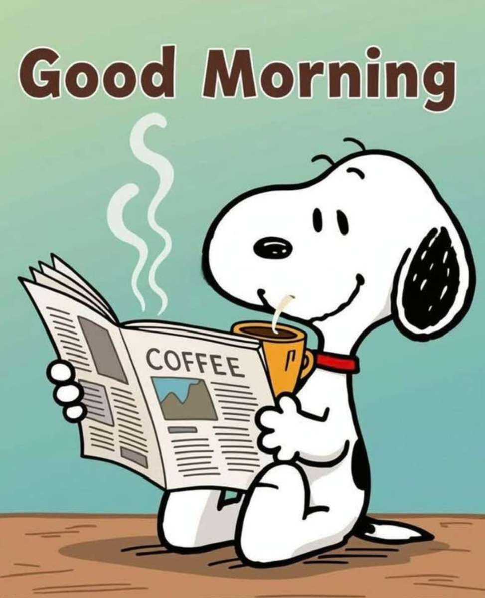 スヌーピー、モーニングコーヒー、ニュース！完璧！ オンラインパズル