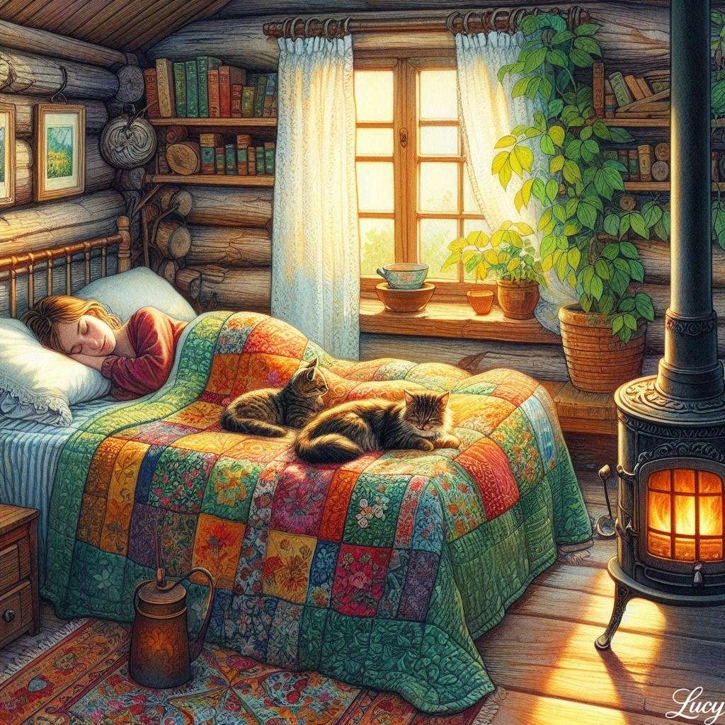 Egy békés kabin hálószoba kirakós online