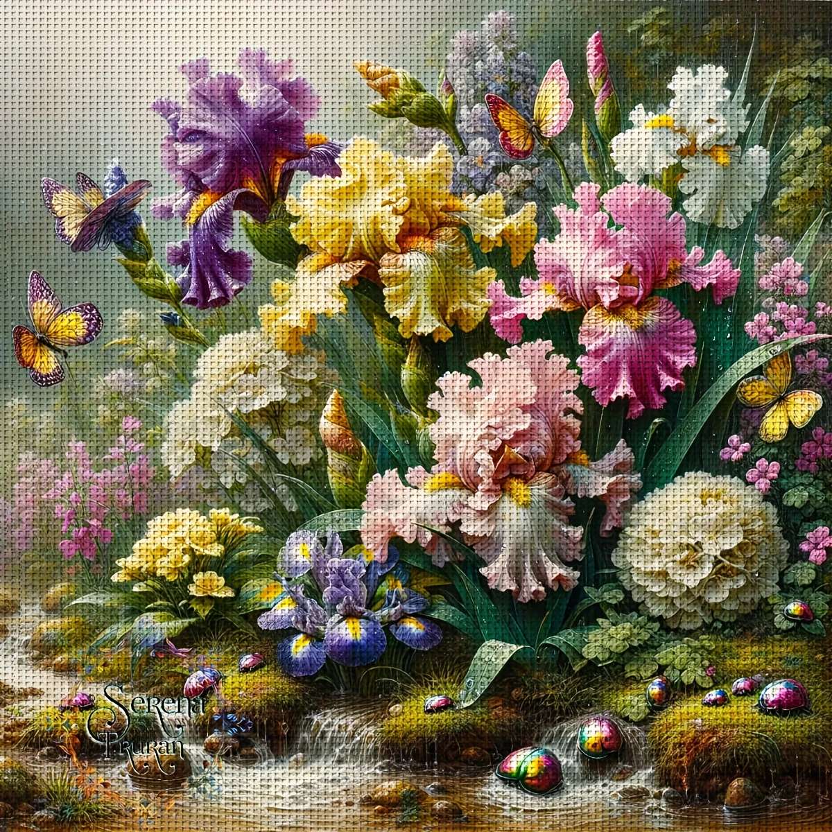 美しく咲く虹彩 オンラインパズル