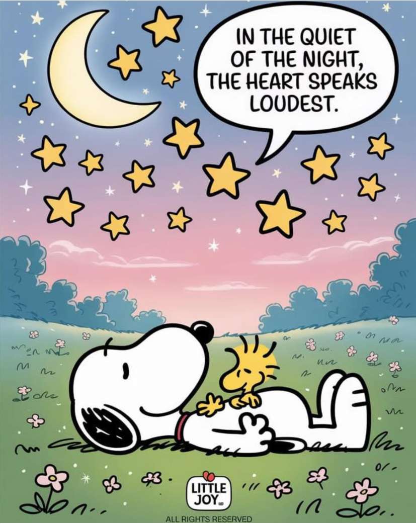 星の下のスヌーピーとウッドストック。 オンラインパズル