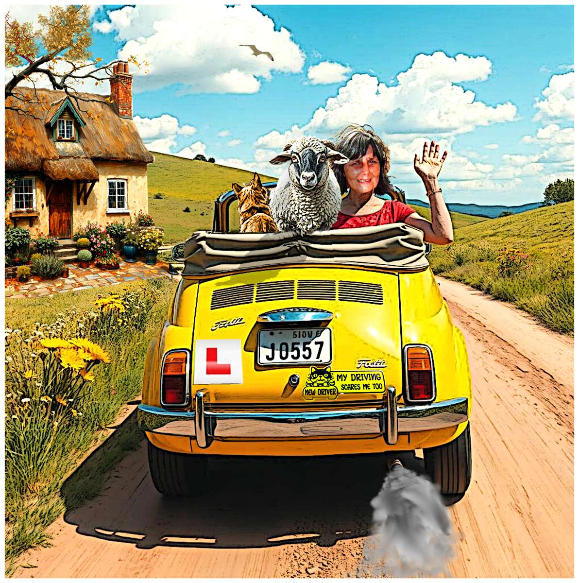 Nauczanie kota prowadzi samochod puzzle online