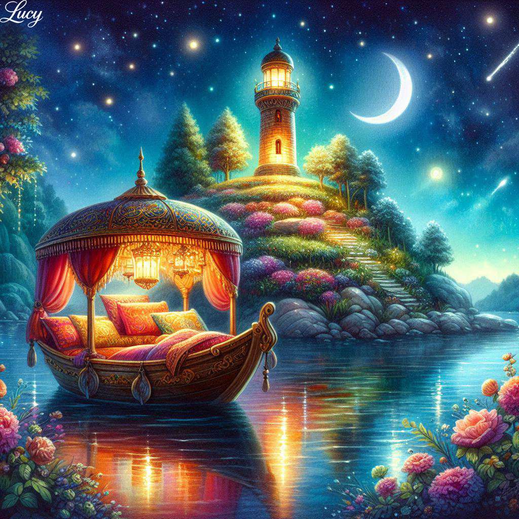 Przytulna, ozdobna łódź z pluszowymi poduszkami puzzle online