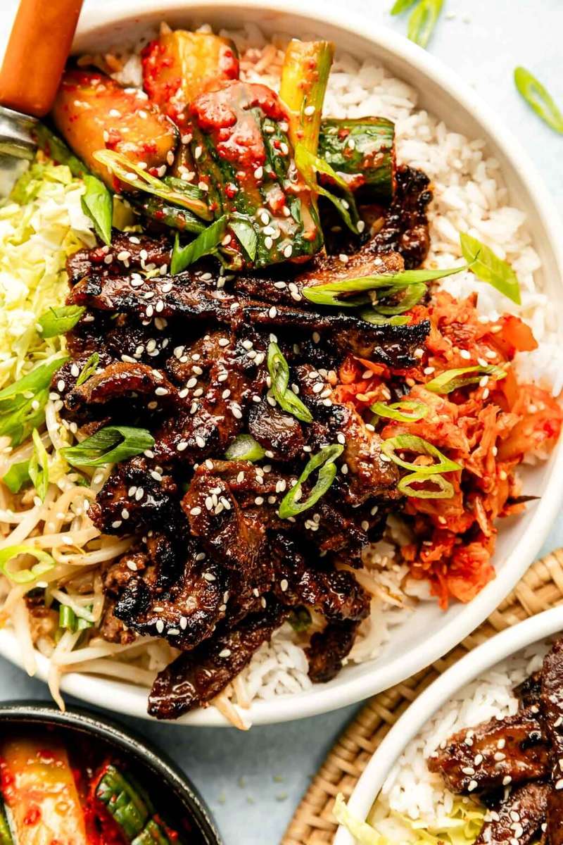 Tazón de bulgogi de carne rompecabezas en línea