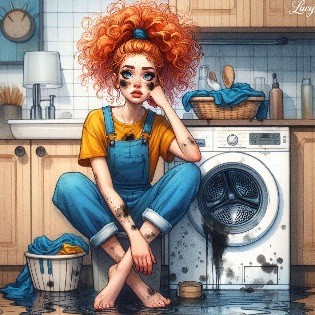 明るい銅の巻き毛を持つ面白い女性 ジグソーパズルオンライン