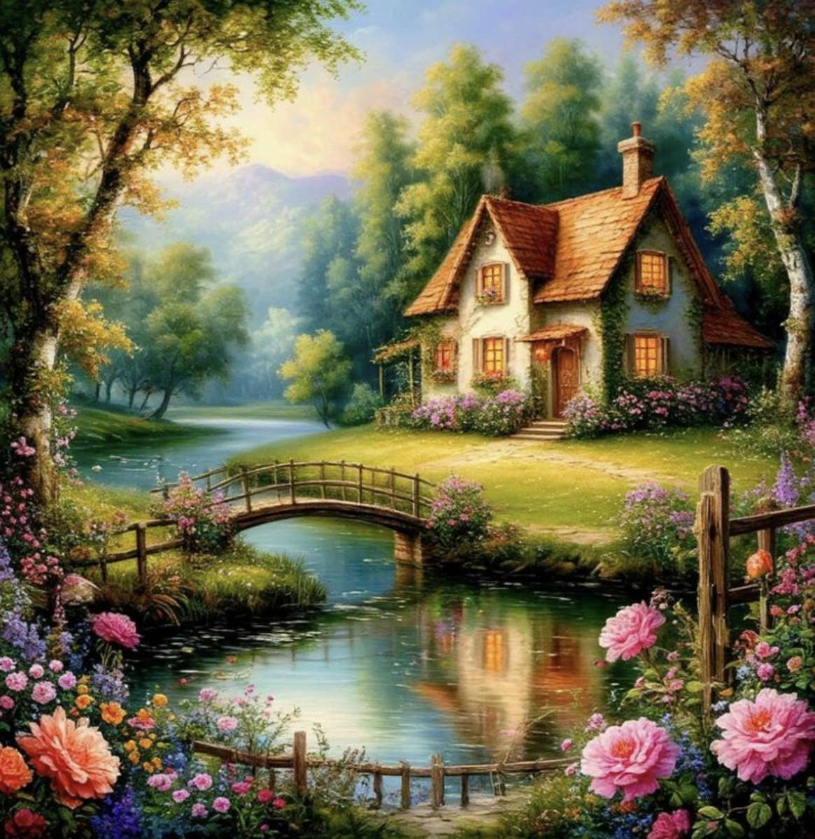 Un petit pont à la campagne puzzle en ligne