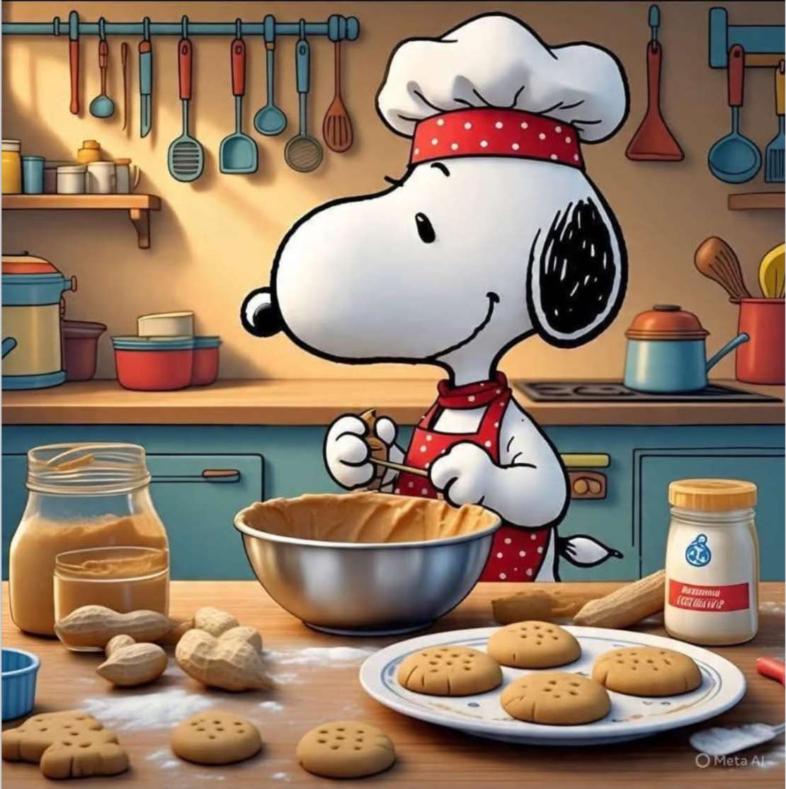 スヌーピーは、「ハッピーピーナッツバタークッキーデー」と言います。 オンラインパズル