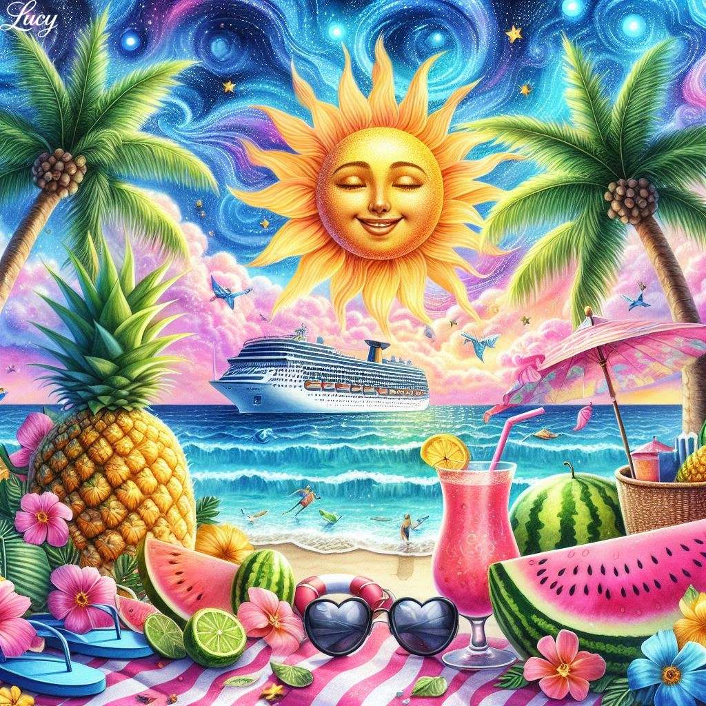 Тропична рая илюстрация онлайн пъзел