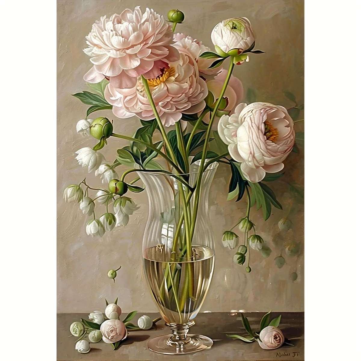 ガラス瓶に繊細なバラ ジグソーパズルオンライン