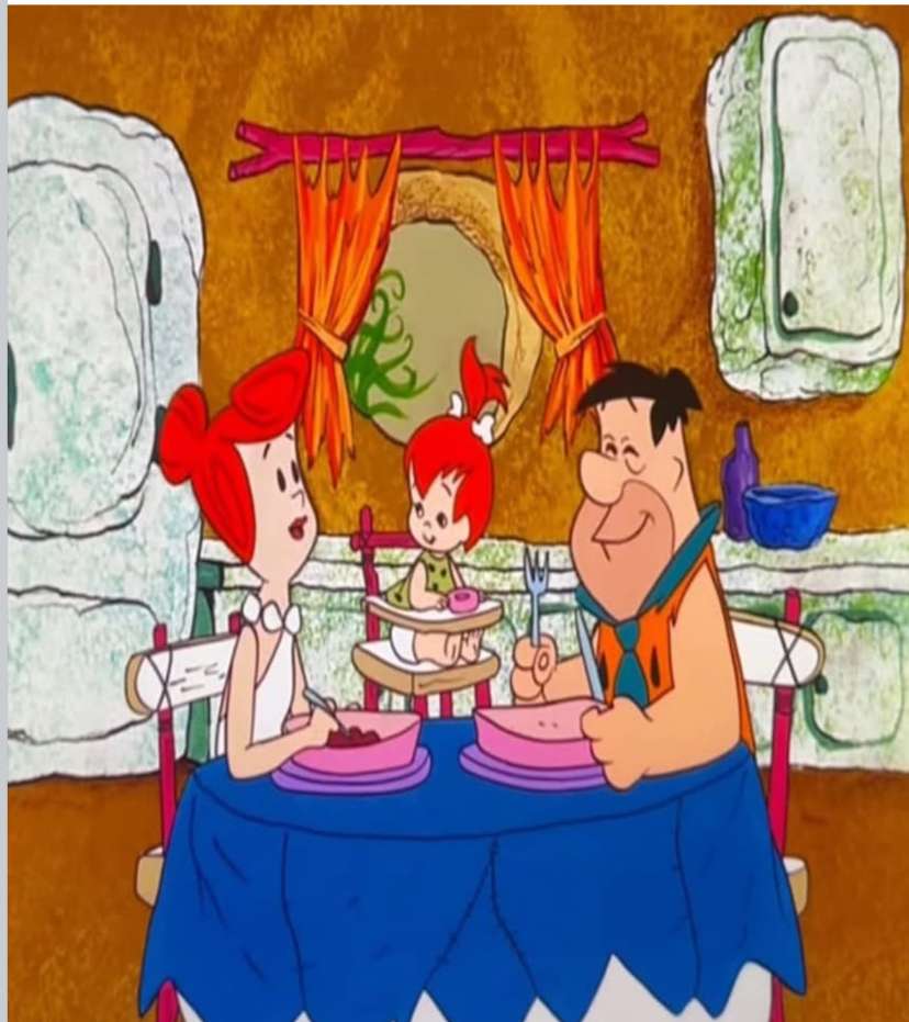 ウィルマとフレッドはペブルと食事を共有します。 オンラインパズル