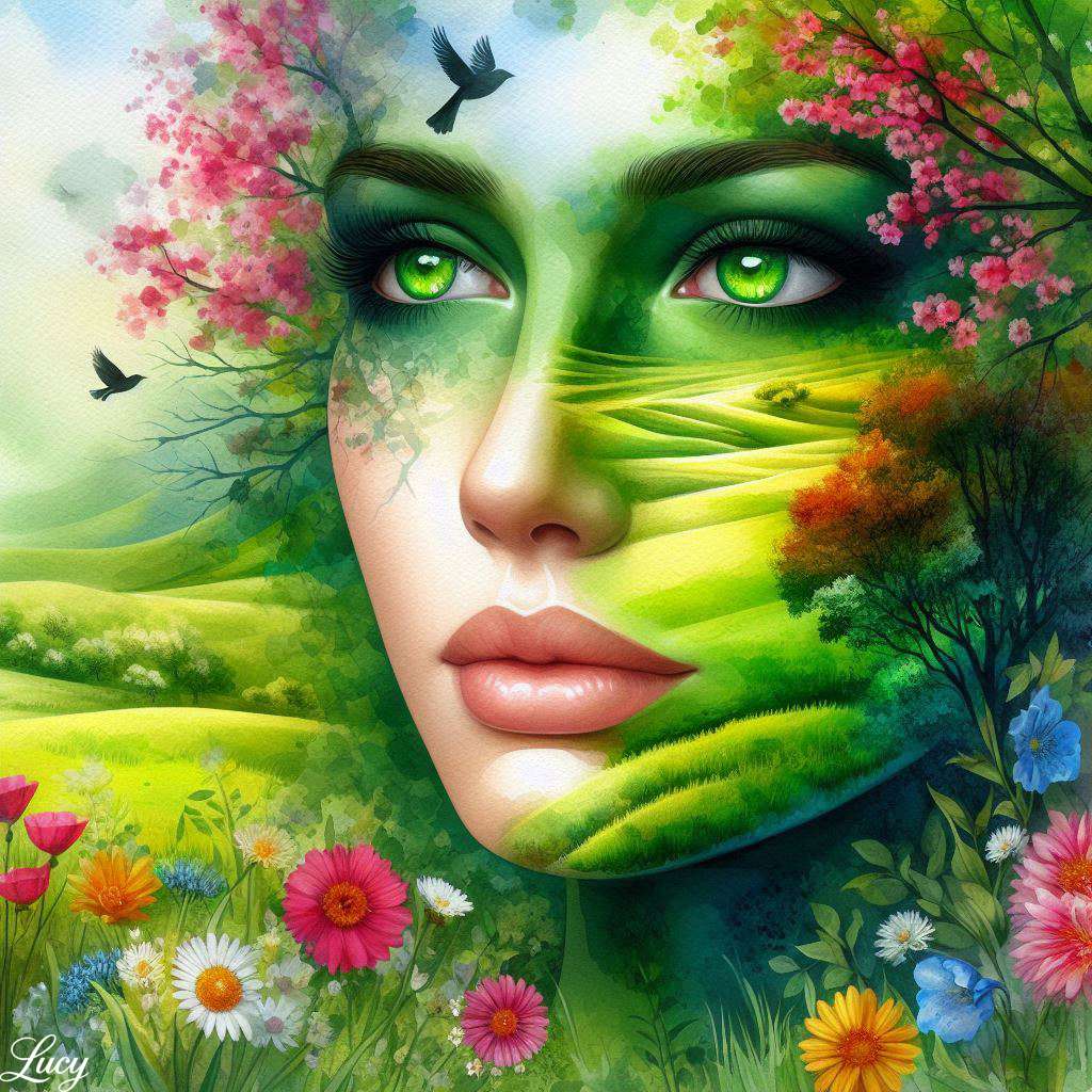 人間の美しさと自然のシュールな融合 オンラインパズル