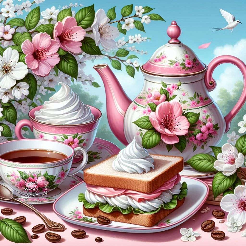 美しいカラーサービスの朝食 ジグソーパズルオンライン