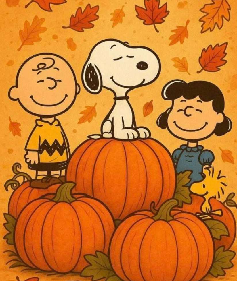 カボチャのパッチのスヌーピーと友人。 オンラインパズル