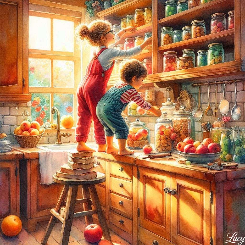 一番上の棚にあるクッキーの瓶に到達します ジグソーパズルオンライン