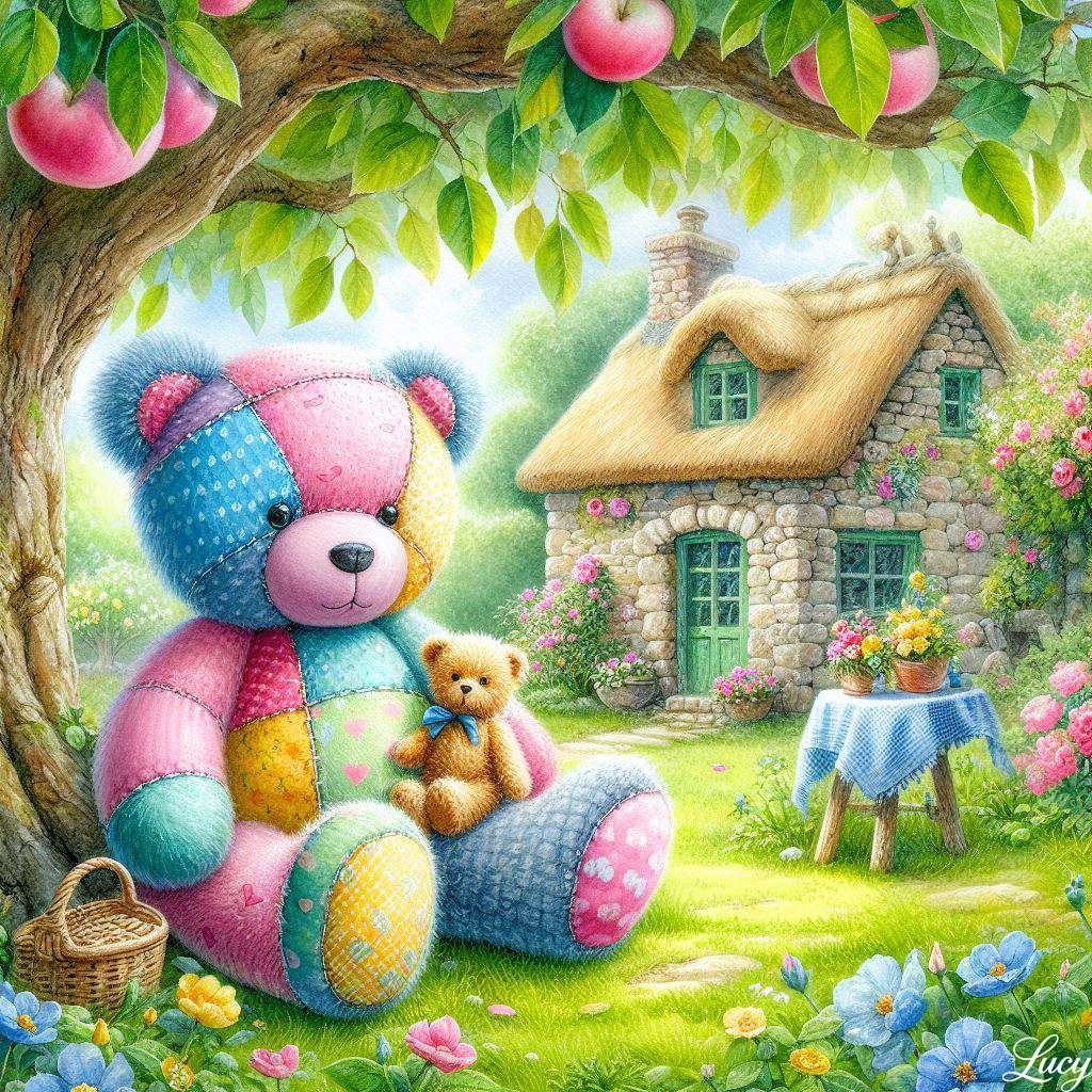 パステルパッチワークテディベア オンラインパズル