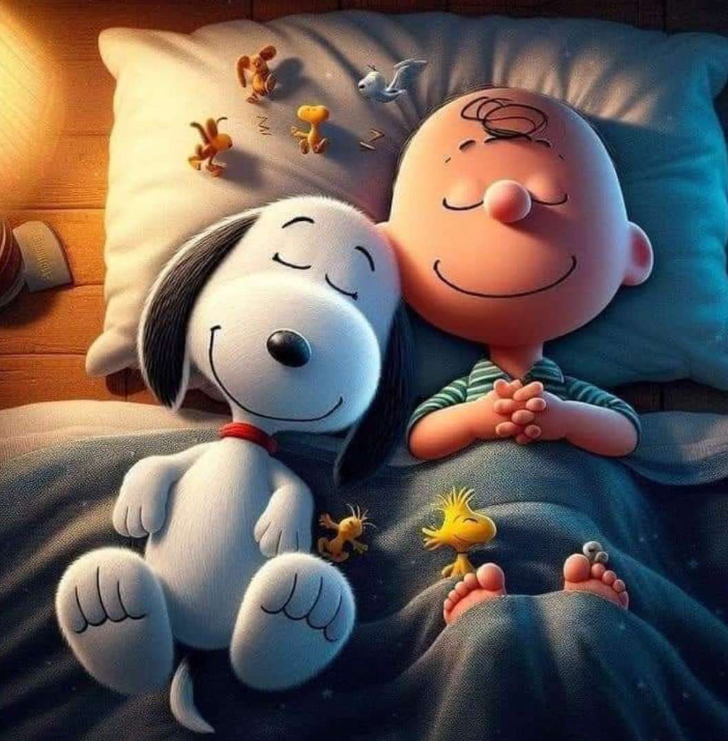 スヌーピーとチャーリーは一緒にスヌーズを取ります。 ジグソーパズルオンライン